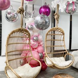 salon decorated for christmas. and sons 2nd mickey themed birthday