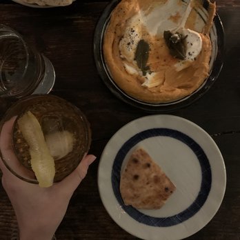 Miss Ada - Carrot hummus and Lavender Old Fashioned - Mediterranean Near Me - Brooklyn, New York Miss Ada - Carrot hummus and Lavender Old Fashioned - Mediterranean Near Me - Brooklyn, New York