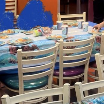 Game Time - Old dirty chairs. The "decorating" they did was just set the table. - Arcades Near Me - Houston, Texas