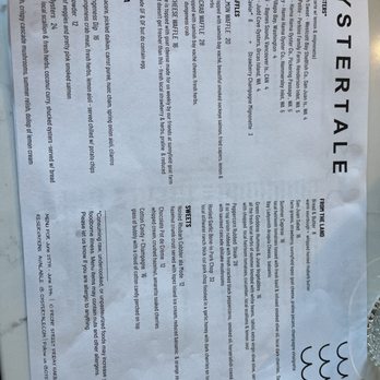 Oystertale - The menu ( love that if changes weekly ) - Tapas/Small Plates Near Me - Friday Harbor, Washington