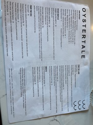 Menu photo 2 Oystertale Friday Harbor, WA
