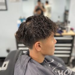 Gents Hair Salon - Low Fade and Ruffle Perm