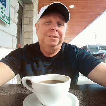 West Pecan Coffee + Beer - Me having an Americano! - Bars Near Me - Pflugerville, Texas