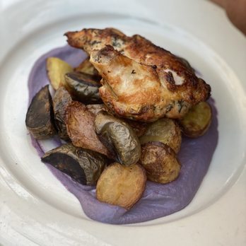 Stage House Tavern - Organize chicken , roasted potatoes and purple mashed cauliflower - American Near Me - Mountainside, New Jersey Stage House Tavern - Organize chicken , roasted potatoes and purple mashed cauliflower - American Near Me - Mountainside, New Jersey
