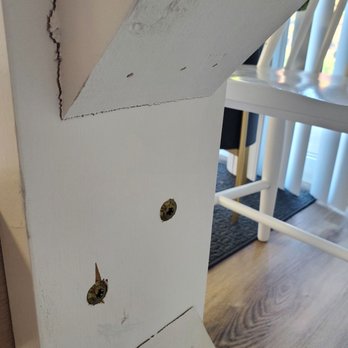 VanPatten Furnishings - Unfinished rough wood and cracked from hardware installation - Furniture Stores Near Me - Rio Vista, California