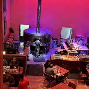 Hand Fire Pizza - Pizza over view from second floor. - Pizza Near Me - Jackson, Wyoming Hand Fire Pizza - Pizza over view from second floor. - Pizza Near Me - Jackson, Wyoming