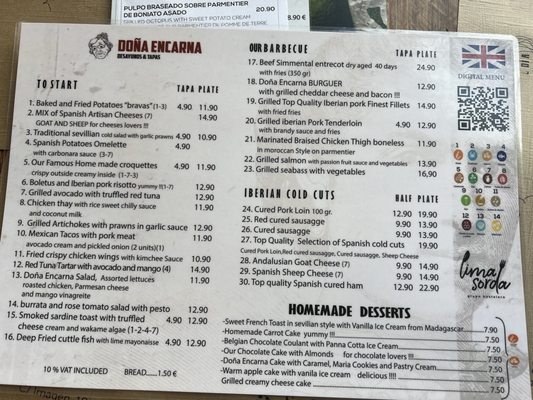 Menu photo 1 Dona Encarna Seville, SE