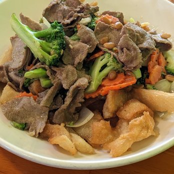 Ha Long Bay - TN2. Pad Lad Nar. "Fried large rice noodles topped with stir-fried broccoli, peapod, carrot, onion in a yellow soybean sauce." - Vietnamese Near Me - Madison, Wisconsin