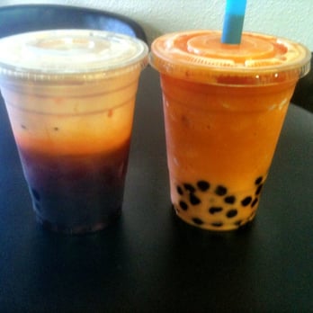 Boba Tea & Coffee - Iced (not stirred yet) and Blended Thai iced tea - Taiwanese Near Me - Redding, California Boba Tea & Coffee - Iced (not stirred yet) and Blended Thai iced tea - Taiwanese Near Me - Redding, California