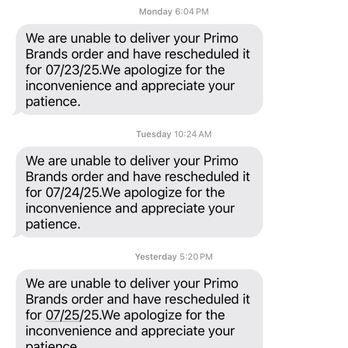 ReadyRefresh - all my cancellation text messages in just one week!!! - Water Delivery Near Me - Lorton, Virginia ReadyRefresh - all my cancellation text messages in just one week!!! - Water Delivery Near Me - Lorton, Virginia