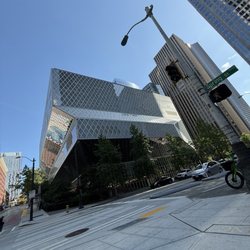 Seattle Public Library - Central Library - Exterior. Had to tilt my phone to get this shot.