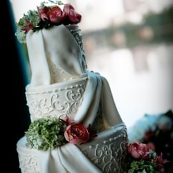 The Cake Studio - The cake studio - drape and scroll wedding cake