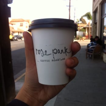 Rose Park Coffee Roasters - almond cap to go on my way out! they've got cute outdoor seating and a great logo. - Coffee & Tea Near Me - Long Beach, California