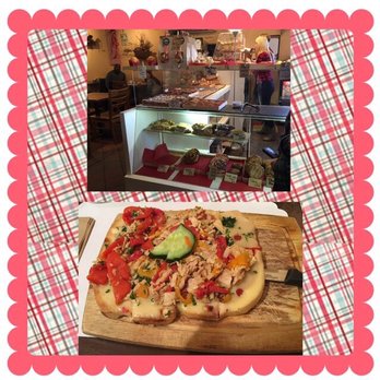 Clafoutis - Yummy Tuna salad. Display case with mouthwatering treats. - French Near Me - Santa Fe, New Mexico Clafoutis - Yummy Tuna salad. Display case with mouthwatering treats. - French Near Me - Santa Fe, New Mexico