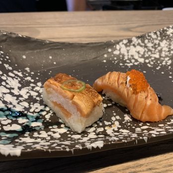 Temaki Den - Salmon Oshizushi Scottish Salmon Nigiri - Sushi Bars Near Me - Denver, Colorado Temaki Den - Salmon Oshizushi Scottish Salmon Nigiri - Sushi Bars Near Me - Denver, Colorado