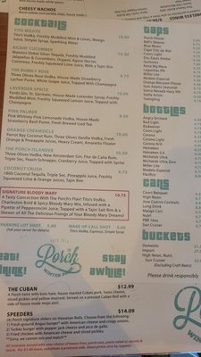 Menu photo 2 The Porch Winter Park, FL Menu photo 2 The Porch Winter Park, FL