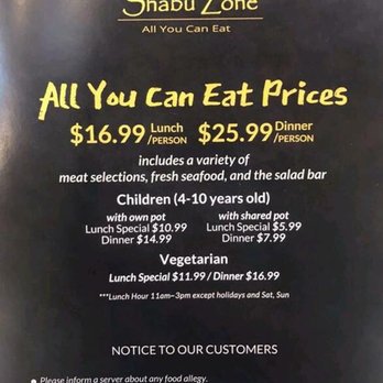 Shabu Zone - Pricing menu - Hot Pot Near Me - Houston, Texas