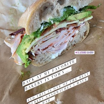 Bluebird Bakery - Turkey sandwich (on ciabatta bread instead of croissant). Fresh, delish sandwich. - Bakeries Near Me - Sand Point, Idaho