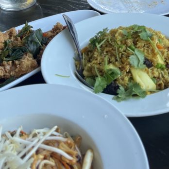 Thai Square - Pad Thai, pineapple fried, rice crispy basil chicken! Loved it! - Thai Near Me - Portland, Oregon