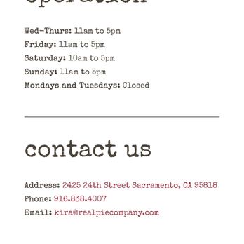 Real Pie Company - Hours of operation - Bakeries Near Me - Sacramento, California Real Pie Company - Hours of operation - Bakeries Near Me - Sacramento, California