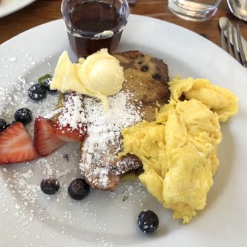 Sam's Log Cabin - The Hardly Workin' - an organic scrambled egg and a slice of cinnamon currant French toast. Oh, and with an extra sprinkling of fruit! - Breakfast & Brunch Near Me - Albany, California Sam's Log Cabin - The Hardly Workin' - an organic scrambled egg and a slice of cinnamon currant French toast. Oh, and with an extra sprinkling of fruit! - Breakfast & Brunch Near Me - Albany, California