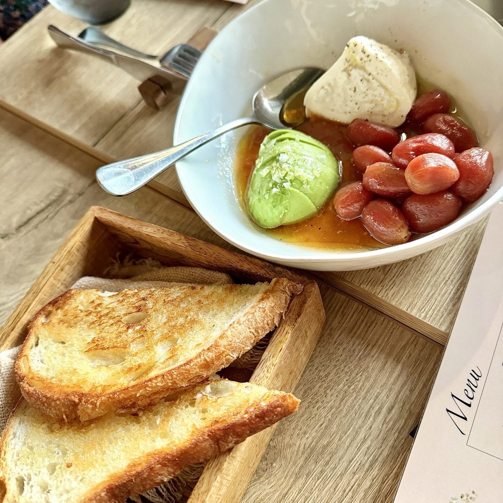 Rose Gose - Burrata with one side order of bread (16 + 1). Order enough bread!! - Wine Bars Near Me - Austin, Texas Rose Gose - Burrata with one side order of bread (16 + 1). Order enough bread!! - Wine Bars Near Me - Austin, Texas