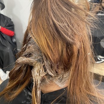Jupiter Tonsorium - Three different colors. Hair was not washed either. - Blow Dry/Out Services Near Me - Fresno, California