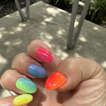 GG Salon - Vertical ombré in bright neon rainbow colors. - Nail Salons Near Me - Sacramento, California GG Salon - Vertical ombré in bright neon rainbow colors. - Nail Salons Near Me - Sacramento, California