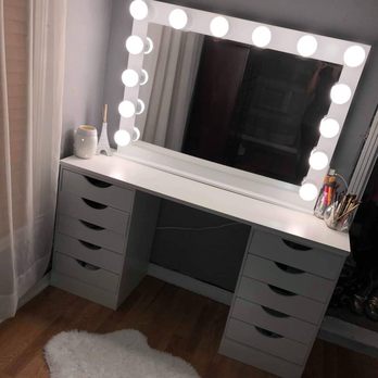 Vanity J - White XL mirror and desk - Glass & Mirrors Near Me - Saginaw, Texas Vanity J - White XL mirror and desk - Glass & Mirrors Near Me - Saginaw, Texas