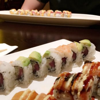 M Sushi - Orchard roll in the back, mermaid roll in the middle; Charlottesville roll in the front. - Sushi Bars Near Me - Charlottesville, Virginia M Sushi - Orchard roll in the back, mermaid roll in the middle; Charlottesville roll in the front. - Sushi Bars Near Me - Charlottesville, Virginia