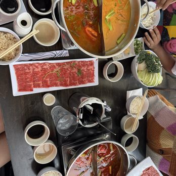 Kaizen Shabu - Tom yum and curry soup base with angus beef and shrimp - Hot Pot Near Me - Santa Ana, California Kaizen Shabu - Tom yum and curry soup base with angus beef and shrimp - Hot Pot Near Me - Santa Ana, California