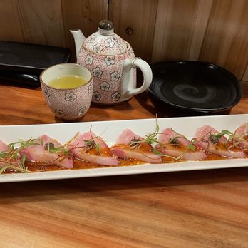 Miso Japanese Restaurant - Truffle hamachi sashimi and green tea - Japanese Near Me - Sacramento, California