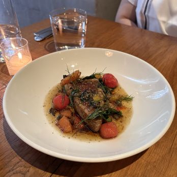 Monteverde - SEARED AHI TUNA PICCATA - winter citrus, soffritto, caper, smoked cherry tomato, toasted green peppercorn - Italian Near Me - Chicago, Illinois