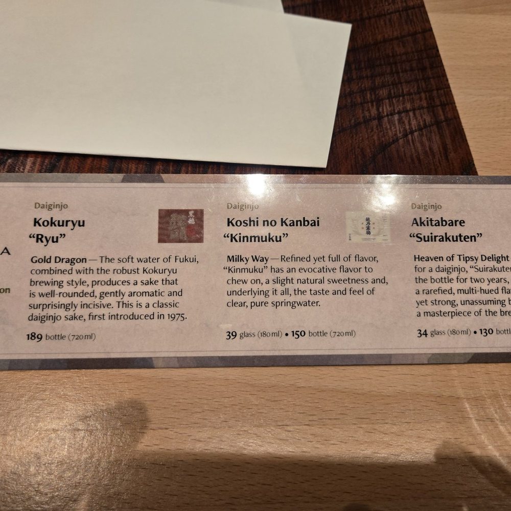 Tempura Ichika - Sake flight - Japanese Near Me - Honolulu, Hawaii