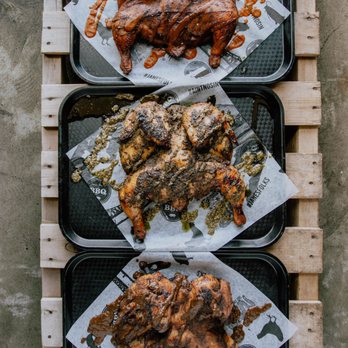 Jane Bond BBQ - three trays of barbecued chicken - Barbeque Near Me - Calgary, Alberta