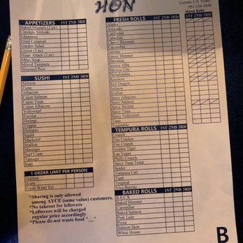 Hon Sushi - Sushi Bars Near Me - Corona, California