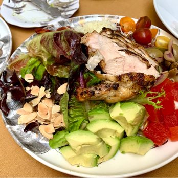The Greenhouse - Rachael's Salad: big deconstructed salad with grilled chicken, pickled watermelon, avocado, manchego, almonds & tasty vinaigrette. $26. 5* - New American Near Me - Washington, DC, District of Columbia The Greenhouse - Rachael's Salad: big deconstructed salad with grilled chicken, pickled watermelon, avocado, manchego, almonds & tasty vinaigrette. $26. 5* - New American Near Me - Washington, DC, District of Columbia