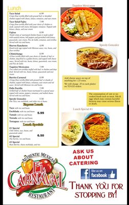 Menu photo 7 El Carnaval Licking, TX Menu photo 7 El Carnaval Licking, TX