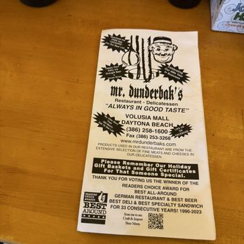 Mr Dunderbak's - Menu - Wine Bars Near Me - Daytona Beach, Florida Mr Dunderbak's - Menu - Wine Bars Near Me - Daytona Beach, Florida