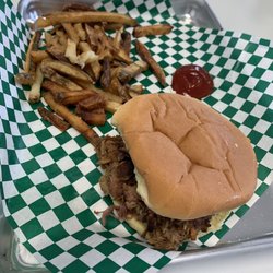 Dickey’s Smokehouse - Pulled pork sandwich with homemade fries