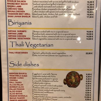 Les Jardins de Shah Jahan - Menu as of August, 2019 - Restaurants Near Me - Paris, 75