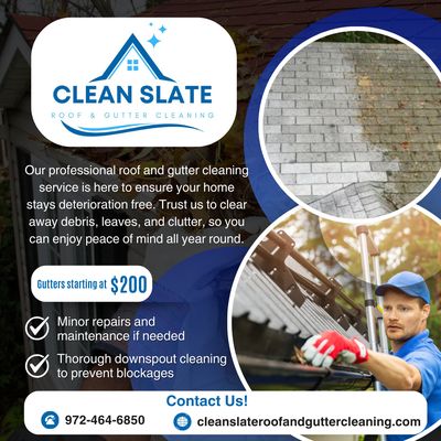 Clean Slate Roof and Gutter Cleaning Service
