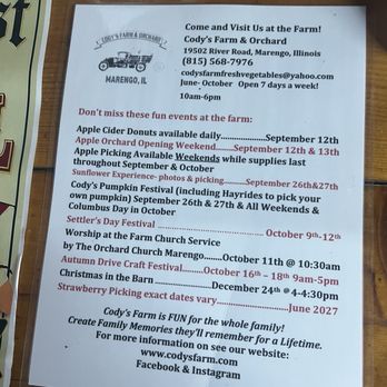 Cody's Farm And Orchard - Fruits & Veggies Near Me - Marengo, Illinois Cody's Farm And Orchard - Fruits & Veggies Near Me - Marengo, Illinois