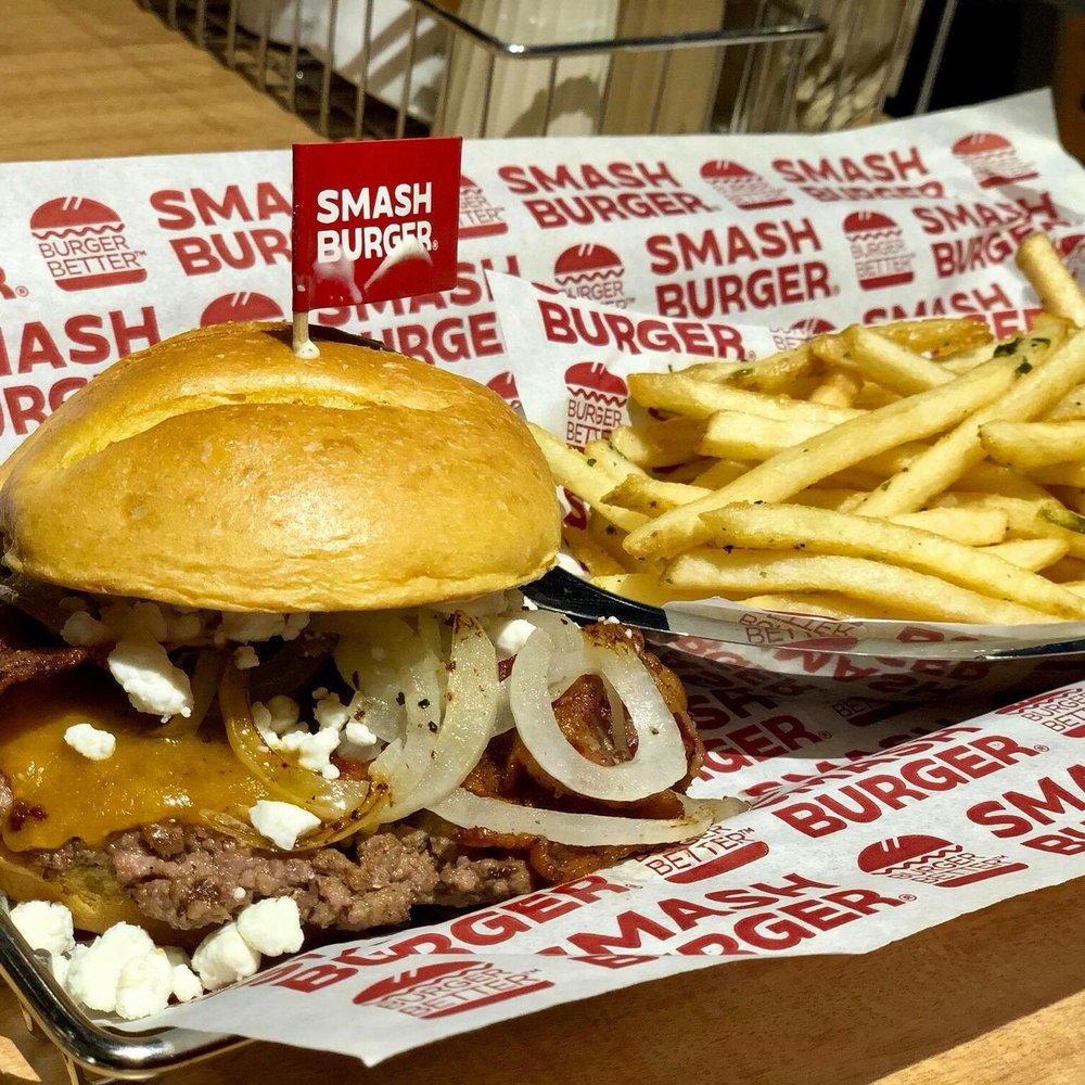 Smashburger - Old domino burger with goat cheese...they ran out of pimento - Burgers Near Me - Chesapeake, Virginia Smashburger - Old domino burger with goat cheese...they ran out of pimento - Burgers Near Me - Chesapeake, Virginia