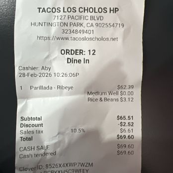 Tacos Los Cholos - Mexican Near Me - Huntington Park, California