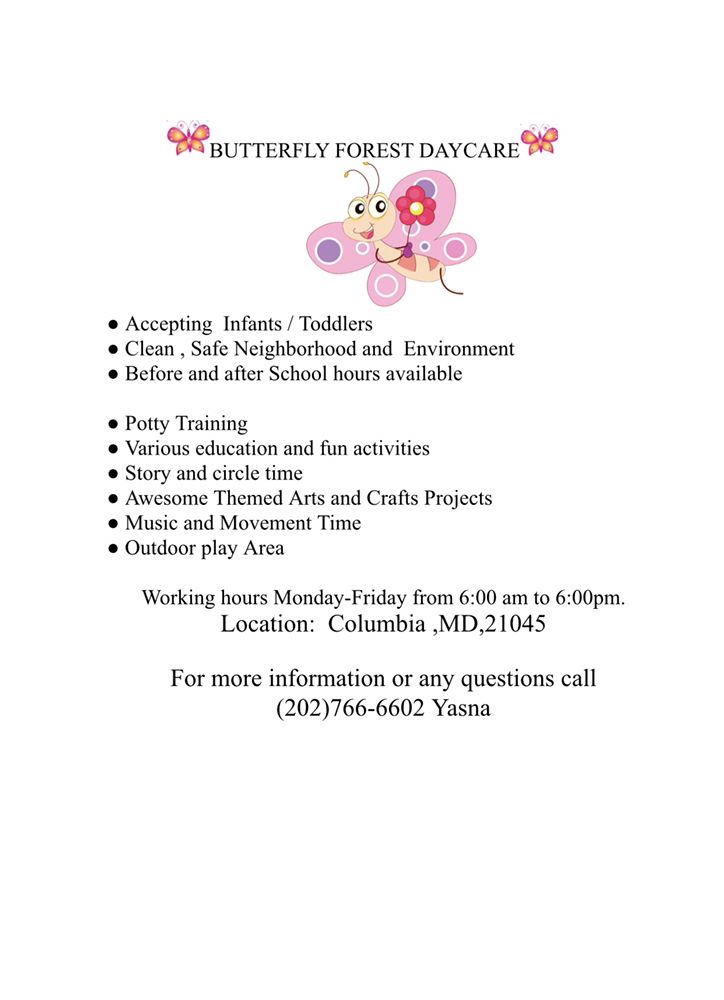 Butterfly Forest - childcare center in Columbia, MD