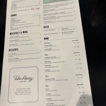 Magnolia Table - Menu back page - Breakfast & Brunch Near Me - Waco, Texas