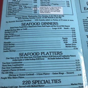 220 Seafood - List of common seafood items. - Seafood Near Me - Henderson, North Carolina 220 Seafood - List of common seafood items. - Seafood Near Me - Henderson, North Carolina