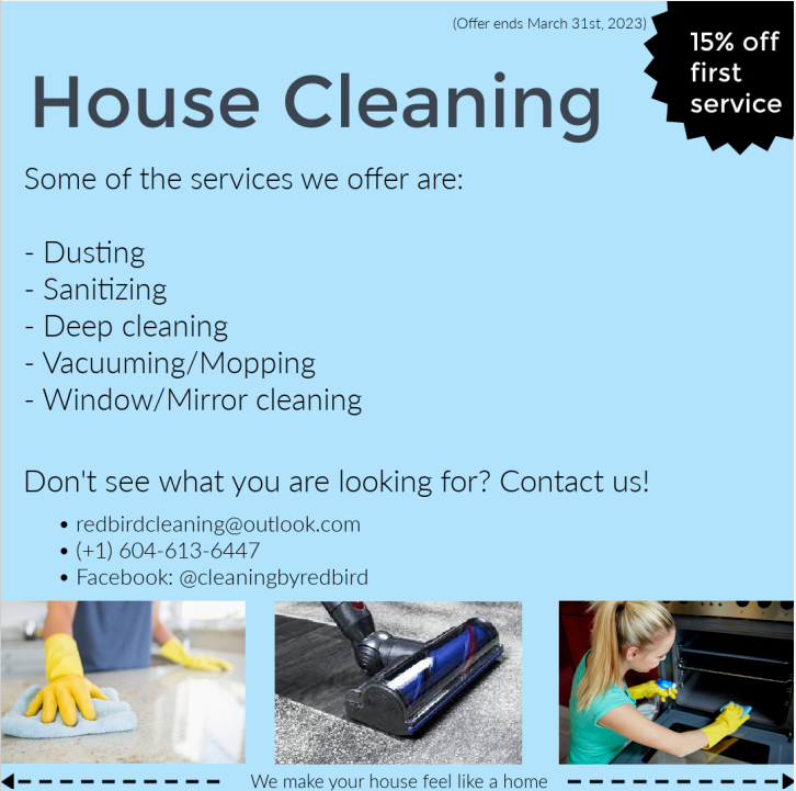 RED BIRD CLEANING SERVICES - Langley, British Columbia, Canada - Home