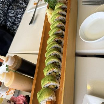 Silver Spoon Thai & Sushi - Shrimp Tempura Dragon roll! It was HUGE and very yummy!! - Sushi Bars Near Me - Miramar, Florida